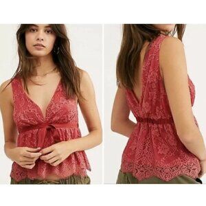 NEW $88 Free People Chante Lace Tie Tank Top
